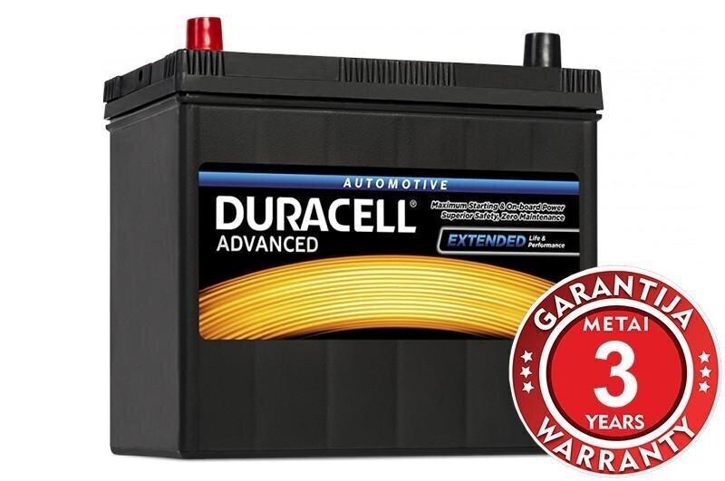 DURACELL Advanced 45Ah 390A 12V vasak aku цена и информация | Akud | kaup24.ee