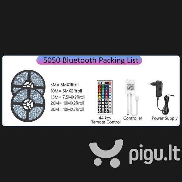 Nutikas RGB 5050 bluetooth funktsiooniga LED-riba, 15 m цена и информация | LED ribad | kaup24.ee