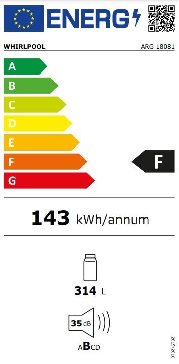 Whirlpool ARG18081 hind ja info | Külmkapid | kaup24.ee