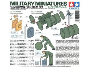 Сборная модель для склеивания Tamiya - German Fuel Drum Set, 1/35, 35186 цена и информация | Конструкторы и кубики | kaup24.ee