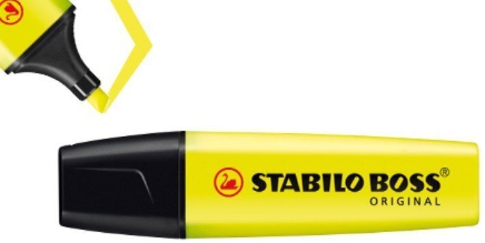 Memo marker Stabilo Boss kollane, 10 tk hind ja info | Kirjatarbed | kaup24.ee