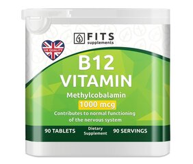 Toidulisand B12-Vitamiin metüülkobalamiin 1000 mcg 90 tabletti цена и информация | Другие добавки и препараты | kaup24.ee