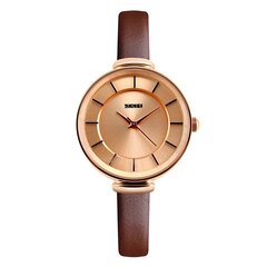 Käekell Skmei 1184CL gold case light br hind ja info | Naiste käekellad | kaup24.ee