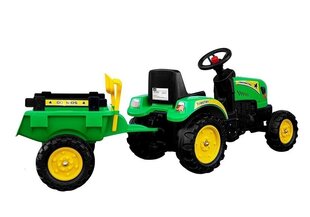 Педалями движимый трактор с прицепом Branson 135 см, зеленый цена и информация | Игрушки для мальчиков | kaup24.ee