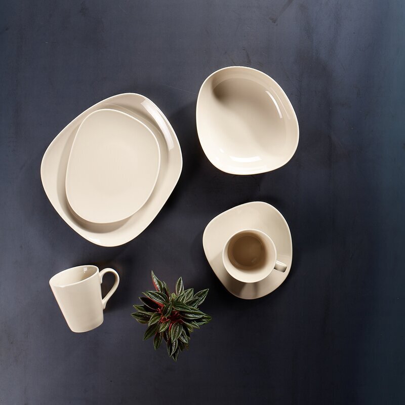 Like by Villeroy & Boch taldrikute komplekt Organic 12-osa, valge hind ja info | Lauanõud ja kööginõud | kaup24.ee