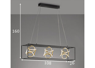 Laelamp Gesa, must/kuld hind ja info | Rippvalgustid | kaup24.ee