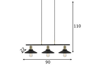 Laelamp Disc, must цена и информация | Люстры | kaup24.ee