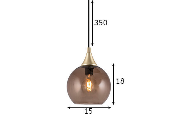 Laelamp Bowl mini, pruun hind ja info | Rippvalgustid | kaup24.ee