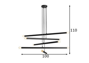 Laelamp Tubo, must hind ja info | Rippvalgustid | kaup24.ee