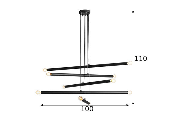 Laelamp Tubo, must hind ja info | Rippvalgustid | kaup24.ee