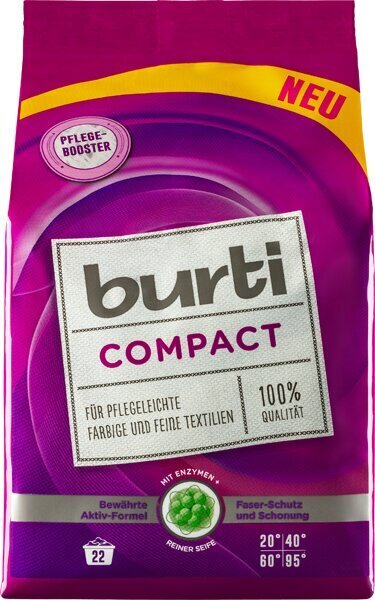 Kontsentreeritud pesupulber Burti Compact värvilisele pesule, 1,1 kg цена и информация | Pesuvahendid | kaup24.ee