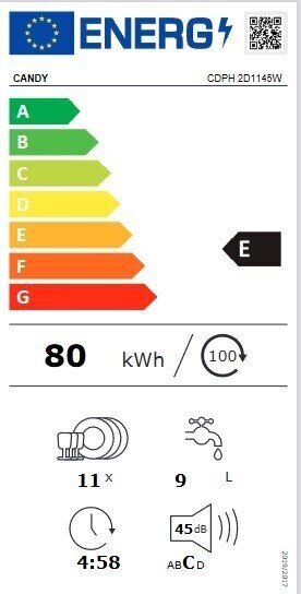 Nõudepesumasin Candy CDPH 2D1145W цена и информация | Nõudepesumasinad | kaup24.ee