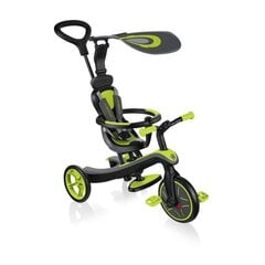 Скутер - трехколесный велосипед Globber Explorer Trike Lime Green (4 в 1) цена и информация | Детский трехколесный велосипед - коляска с удобной ручкой управления для родителей Riff F95941 2в1, фиолетовый | kaup24.ee