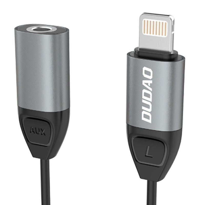Adapter Dudao Lightning to headphones jack 3,5 mm L17, hall hind ja info | Mobiiltelefonide kaablid | kaup24.ee