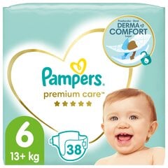 Mähkmed Pampers Premium Care S6, 38s, JUMBO (13+kg) цена и информация | Подгузники | kaup24.ee