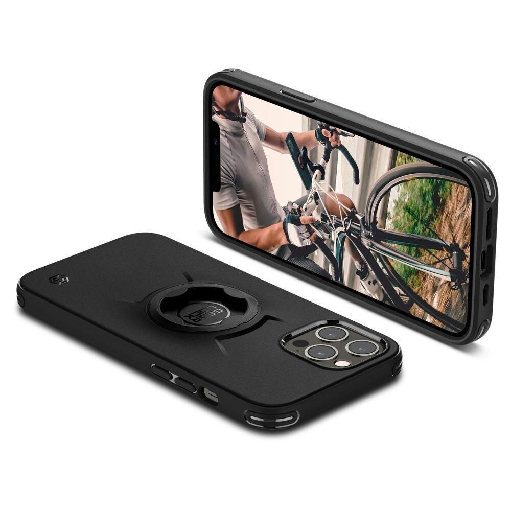 Jalgratta kinnituse kate Apple iPhone 12 Pro Max, Spigen Gearlock Bike Mount Telefoniümbris, must цена и информация | Telefoni kaaned, ümbrised | kaup24.ee