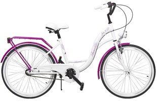 Детский велосипед AZIMUT Julie 24" 3-speed 2021, белый/фиолетовый цена и информация | Велосипеды | kaup24.ee