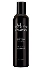 Volüümi andev šampoon John Masters Organics Rosemary & Peppermint Shampoo, 236 ml hind ja info | Šampoonid | kaup24.ee