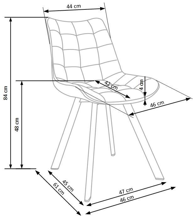 2 tooli komplekt Halmar K332, kollane/must hind ja info | Söögitoolid, baaritoolid | kaup24.ee