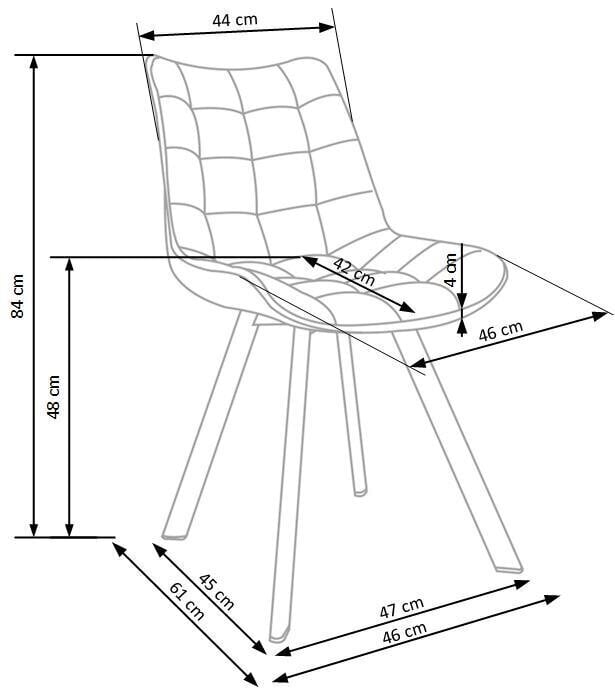 2 tooli komplekt Halmar K332, sinine/must hind ja info | Söögitoolid, baaritoolid | kaup24.ee