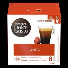 Kohvikapslid NESCAFE DOLCE GUSTO LUNGO, 30 kapslit, 195g цена и информация | Кофе, какао | kaup24.ee