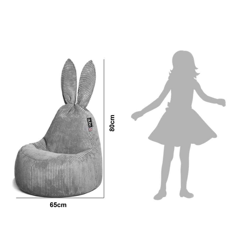 Kott-tool Qubo™ Baby Rabbit Pop Fit, gobelään, must hind ja info | Lastetoa kott-toolid, tugitoolid ja tumbad | kaup24.ee