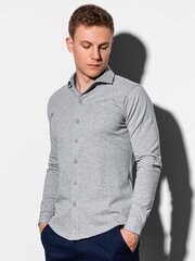 Рубашка мужская с длинными рукавами Ombre K540, серая цена и информация | Мужские рубашки | kaup24.ee