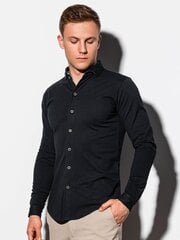 Мужская рубашка Ombre K540 с длинными рукавами, черная цена и информация | Мужские рубашки | kaup24.ee