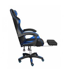 Игровой стул с подставкой для ног, черный/синий цена и информация | Офисные кресла | kaup24.ee
