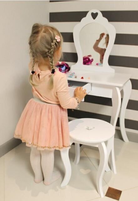 Laste tualettlaud koos tooliga Princess, roosa hind ja info | Meigilauad | kaup24.ee