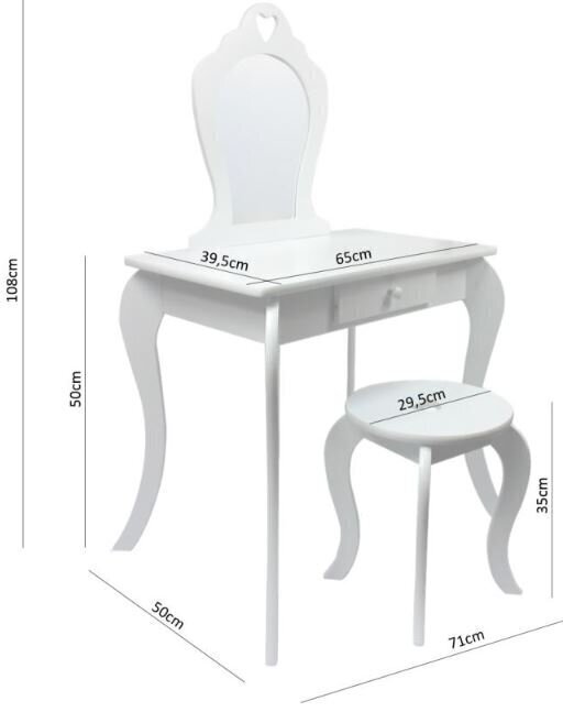 Laste tualettlaud koos tooliga Princess, roheline цена и информация | Tualettlauad | kaup24.ee