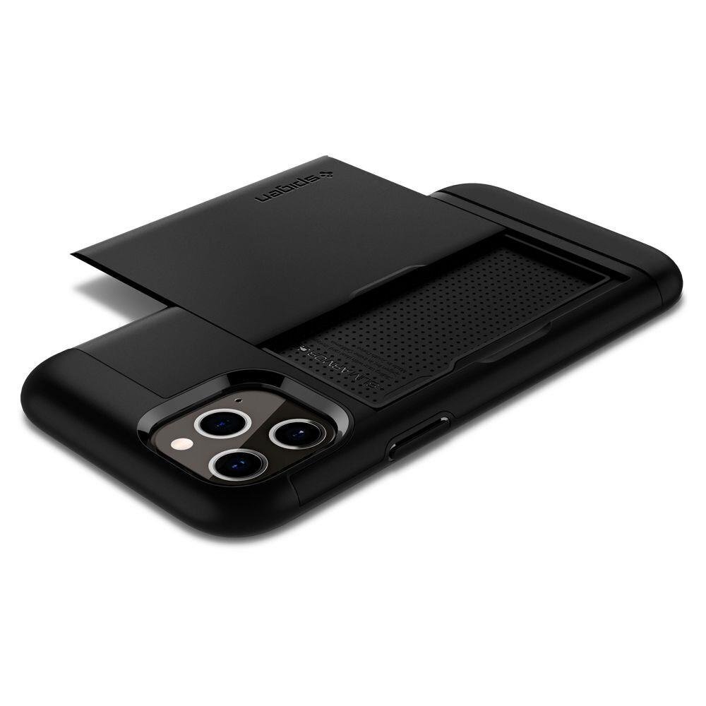 Ümbris IPhone 12/12 Pro, Spigen Slim Armor CS kaardihoidja kate, must hind ja info | Telefoni kaaned, ümbrised | kaup24.ee