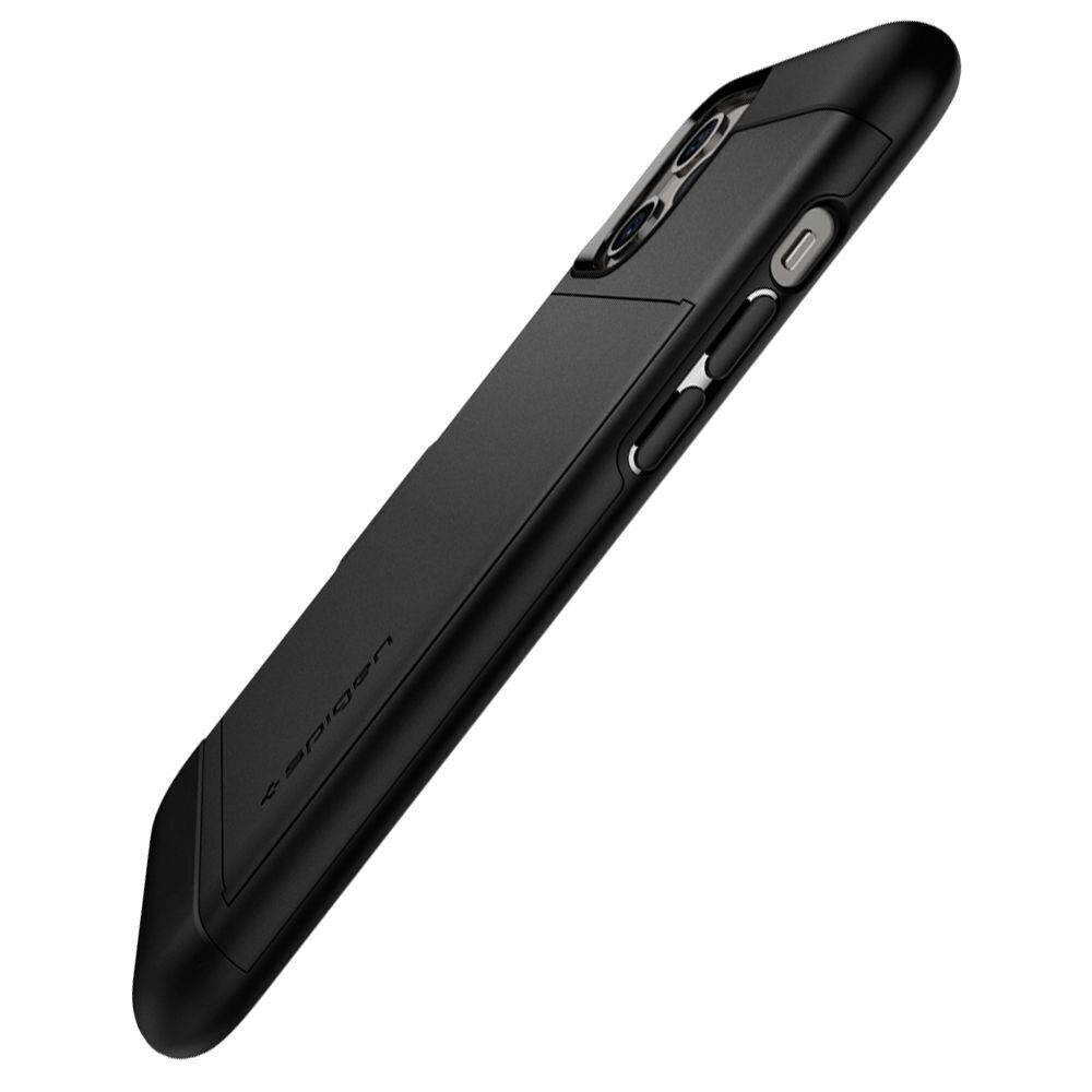 Ümbris IPhone 12/12 Pro, Spigen Slim Armor CS kaardihoidja kate, must hind ja info | Telefoni kaaned, ümbrised | kaup24.ee