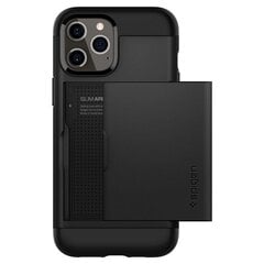 Чехол для iPhone 12/12 Pro, чехол с держателем карты Spigen Slim Armor CS, черный цена и информация | Чехлы для телефонов | kaup24.ee