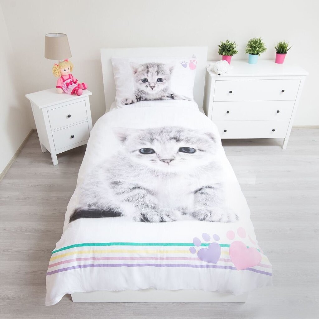 Voodipesukomplekt Kitten 140 x 200 cm + padjapüür 70 x 90 cm hind ja info | Beebide ja laste voodipesu | kaup24.ee