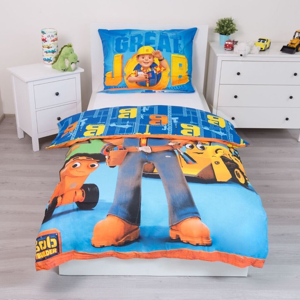 Voodipesukomplekt Bob the Builder 140 x 200 cm + padjapüür 70 x 90 cm hind ja info | Beebide ja laste voodipesu | kaup24.ee