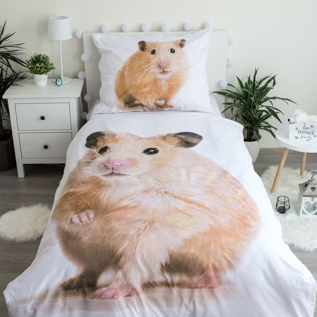 Voodipesukomplekt Hamster 140 x 200 cm + padjapüür 70 x 90 cm hind ja info | Beebide ja laste voodipesu | kaup24.ee