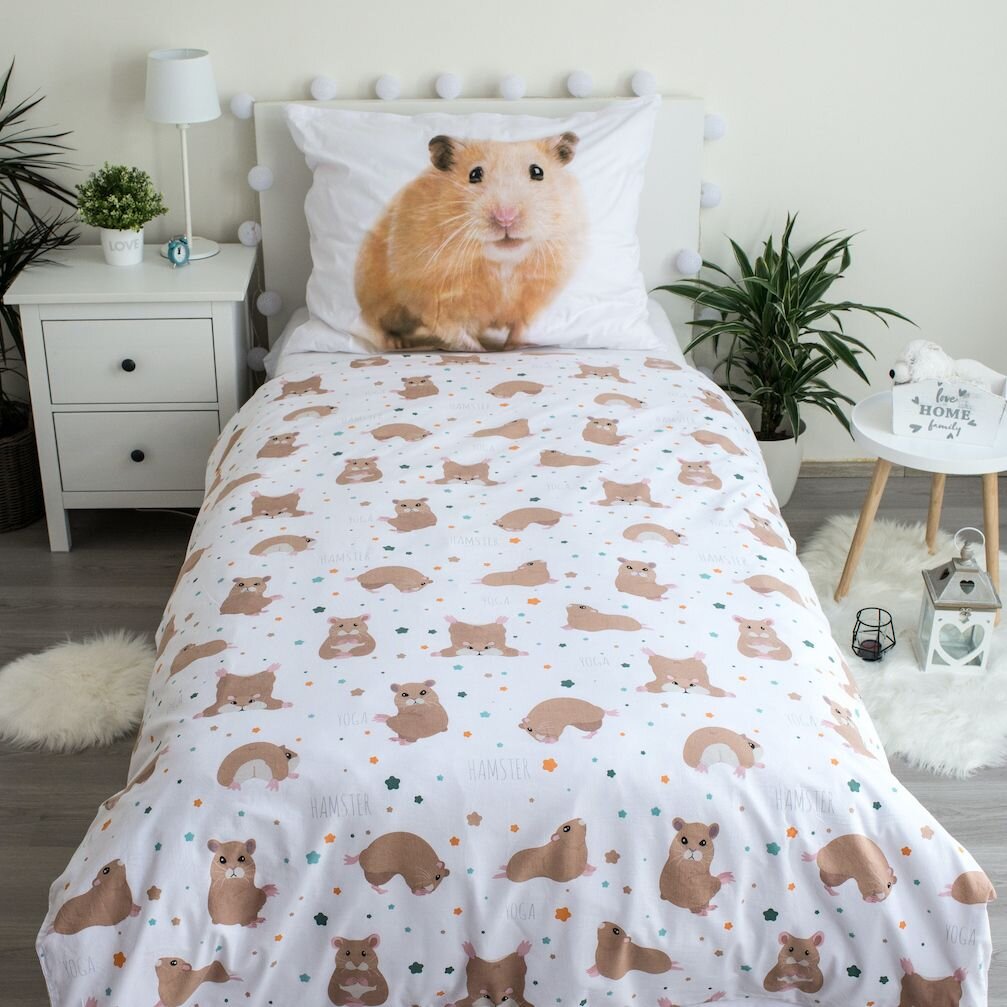 Voodipesukomplekt Hamster 140 x 200 cm + padjapüür 70 x 90 cm цена и информация | Beebide ja laste voodipesu | kaup24.ee