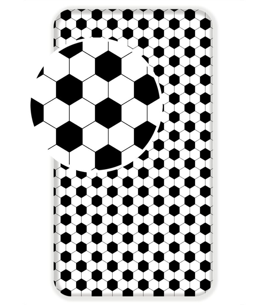Kummiga voodilina Jalgpall, 90 x 200 + 25 cm hind ja info | Voodilinad | kaup24.ee