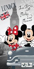 Rannarätik Minnie ja Mouse Londonis, 70 x 140 cm hind ja info | Rätikud, saunalinad | kaup24.ee