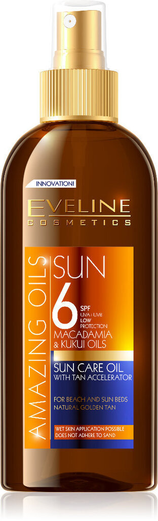Päevitusõli SPF6 Eveline Cosmetics Amazing Oils 150 ml цена и информация | Päikesekreemid | kaup24.ee