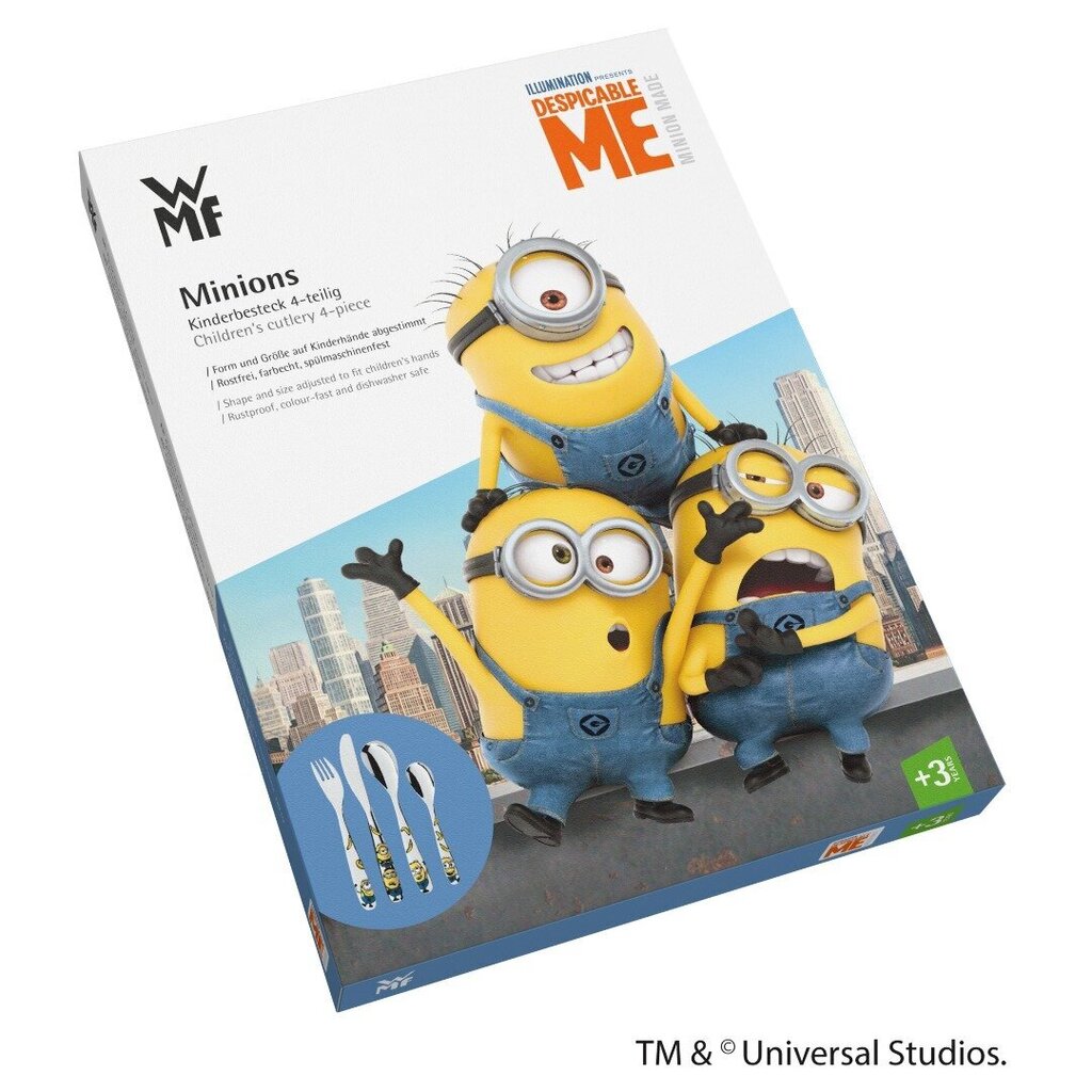 Laste söögiriistade komplekt WMF Minions 4-osaline hind ja info | Söögiriistad | kaup24.ee