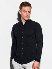рубашка с длинными рукавами k542 - черная цена и информация | Мужские рубашки | kaup24.ee