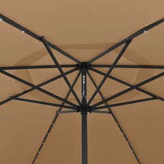 LED vihmavari ja metallist varras VidaXL, viimistlusvärv, 400 cm цена и информация | Зонты, маркизы, стойки | kaup24.ee