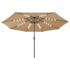 LED vihmavari ja metallist varras VidaXL, viimistlusvärv, 400 cm hind ja info | Päikesevarjud, markiisid ja alused | kaup24.ee