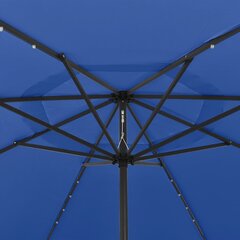 LED päevavari ja metallist post VidaXL, sinine, 400 cm цена и информация | Зонты, маркизы, стойки | kaup24.ee