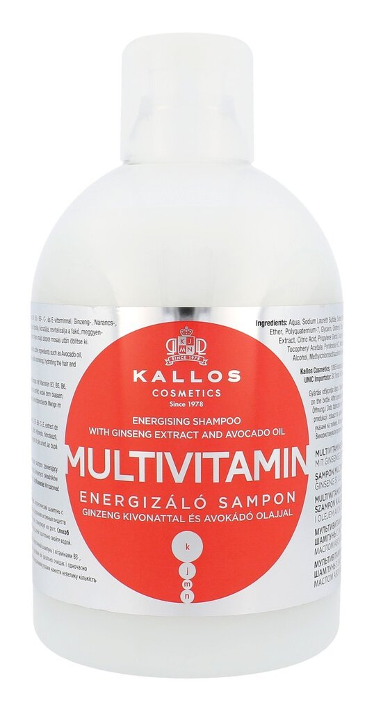 Kallos Cosmetics Multivitamin šampoon 1000 ml цена и информация | Šampoonid | kaup24.ee