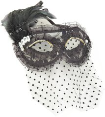 Sulgedega maskeraadi mask, must hind ja info | Karnevali kostüümid | kaup24.ee