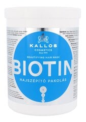 Kallos Cosmetics Biotin маска для волос 1000 мл цена и информация | Маски, масла, сыворотки | kaup24.ee
