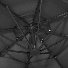 Vihmavari alumiiniumpostiga VidaXL, antratsiit, 3 x 3 m, 4 kõrgust hind ja info | Päikesevarjud, markiisid ja alused | kaup24.ee